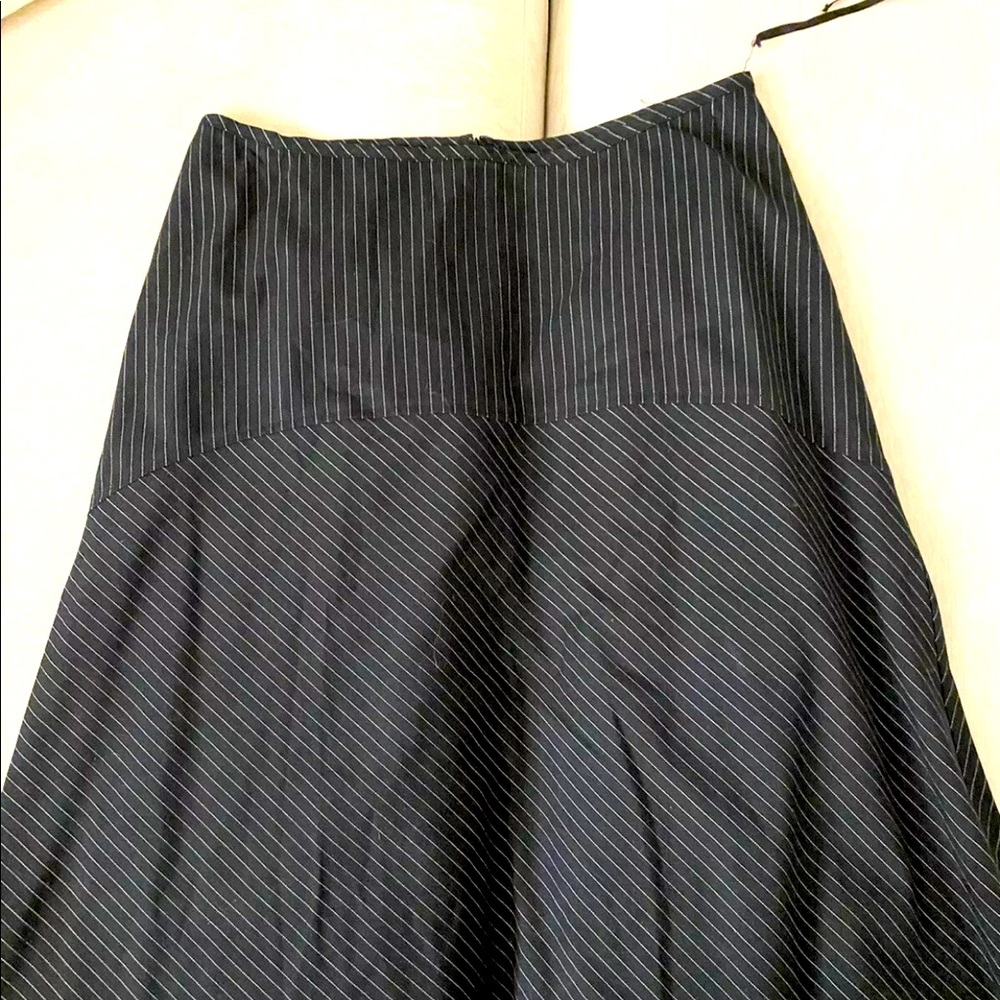 Boutique Europa 64% Polyester Black & White Striped Skirt